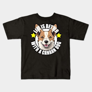 Canaan Dog Life is Better With A Happy Puppy Kids T-Shirt